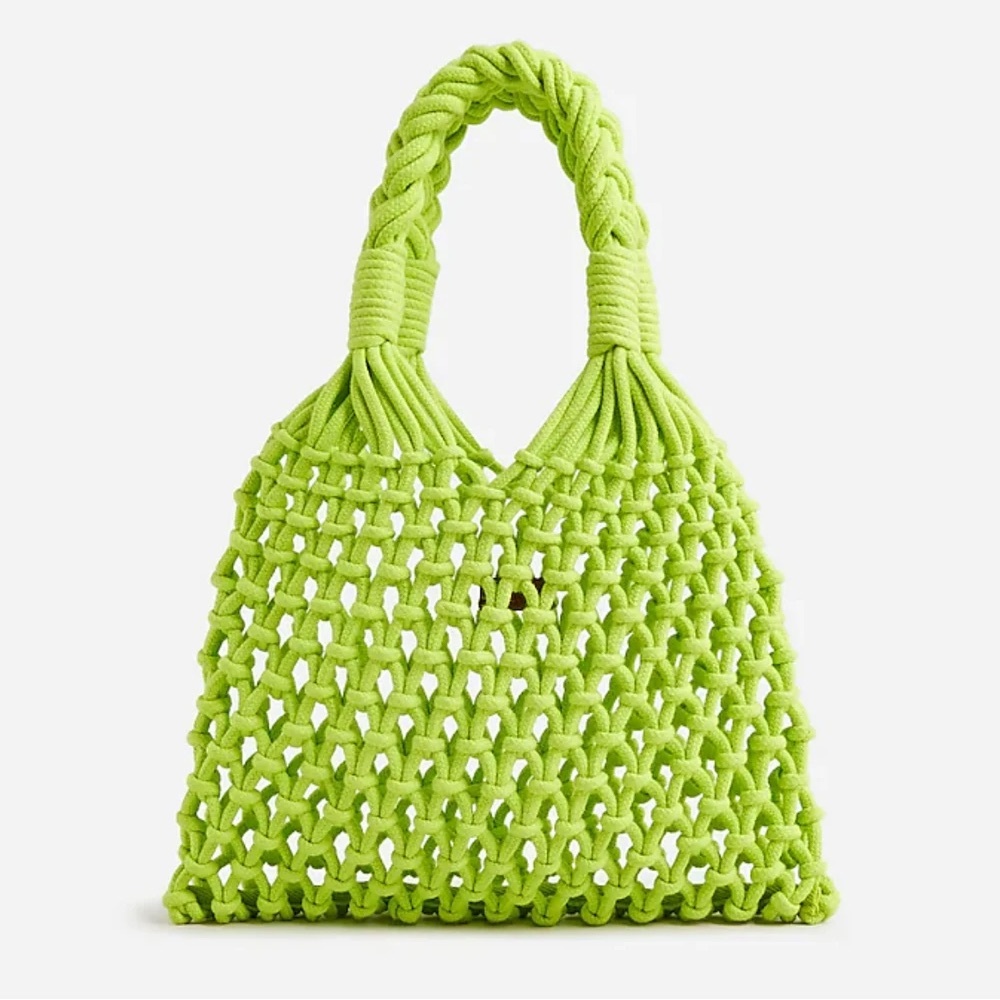 J. Crew Lime Green Knotted Tote Bag